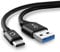 CELLONIC USB Kabel 2m kompatibel mit OnePlus 9, 9 Pro, 8, 8 Pro, 8T, 7, 7 Pro, 7T, 7T Pro, 6, 6T, Nord, Nord 2 Smartphone, Handy Ladekabel USB C Type C auf USB A 3.1 Gen 1 Datenkabel 3A schwarz PVC