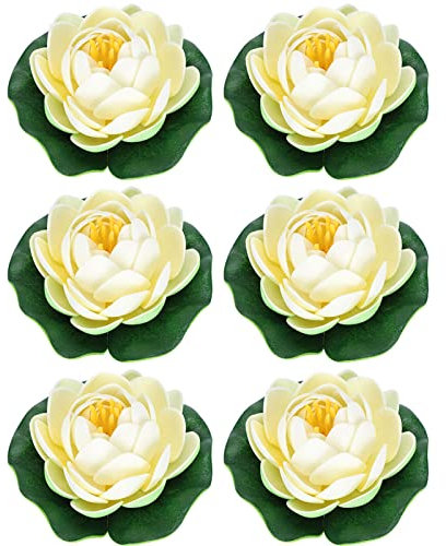 Fdit 6 PCS künstlicher schwimmender Schaum Lotusblume wasserdicht kleine Lotusblume Seerose für Hausgarten Teich Hochzeitsdekor