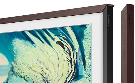 SAMSUNG 43-inch The Frame Customizable Bezel Modern White (VG-SCFA43BWBZA, 2021 Model), Brown