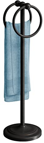 BGL Handtuchhalter für Badezimmer, Handtuchständer für Badezimmer, freistehende Handtuchhalter für Badezimmer, 48,3 cm, hochölige, eingeriebene Bronze