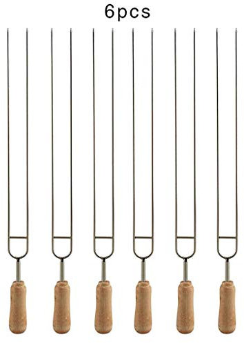 S-TROUBLE 6 pièces en Acier Inoxydable en Forme de U Barbecue Fourche à souder Aiguille à Griller brochettes Double Broches Outils de Barbecue
