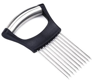 Onion cutter, meat tenderiser stainless steel, avocado cutter, onion holder, fork, potato cutter, carrots, tomatoes, fruit chopper onion slicer, kitchen useful gadgets