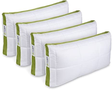Vitapur Kopfkissen 40x80 Cube - Ihr Schlüssel zum Grünen Traum I Ausgestattet mit Komfortablem Hybrid Memory Schaum I Angereichert mit beruhigender Aloe Vera, hautfreundlich, 4er Pack