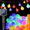 50 LED Globe Lichterkette Bunt Solar, 7M Kugel Lichterkette Außen Solar Aussen Kette, 8 Modi Wasserdicht Lichterkette Solarbetriebene für Garten Bäume Party Weihnachts Deko Beleuchtung, Mehrfarbig