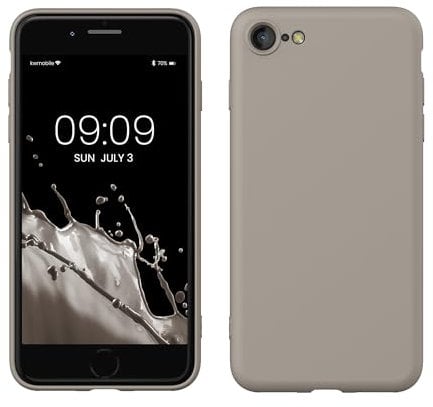 kwmobile Handyhülle für iPhone SE 2022 Hülle/iPhone SE 2020 / iPhone 8 / iPhone 7, für iPhone SE Hülle - Schutzhülle für kabelloses Laden - Case in Taupe
