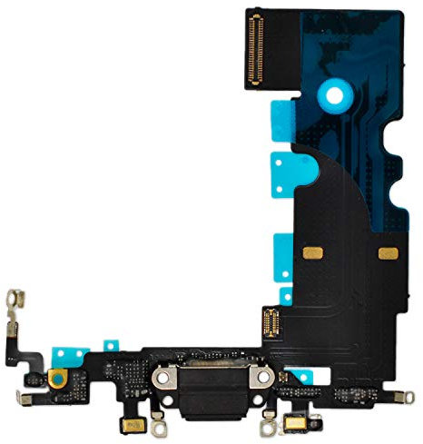 XMITEC Ladebuchse Dock Connector für Apple iPhone (für iPhone 8, schwarz/grau)