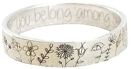 PAIHUIART Ring Ringe Damen Bijouterie Frauen Schmuck Sie gehören zu den Wildflowers Ringen für Frauen Vintage Brief Blume Ring Goth Party Verlobungsringe 8 S781