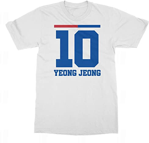 South Korea Sauf Jersey Yeong Jeong 10 Trikot des Nationalvereins Trend Unisex T-Shirt (Blau, Mittel)