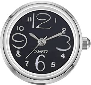 JewelryWe Ringuhr Fingeruhr Damen Ultradünn Rund Analog Quarz Ring Uhr Verstellbar Fingerringuhr Uhrenring Silber Schwarz