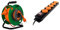 Zenitech-Enrouleur jardin étanche IP44 câble orange 3G1,5 mm² 32+3m avec prise 16A 2P+Terre à clapet & Bloc étanche IP44 5 prises 16A 2P+T avec clapets et interrupteur Câble HO5RRF 3G1 de 1,5m