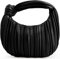 NIUEIMEE ZHOU Kleine geknotete Handtaschen für Damen, weiches PU-Leder, Umhängetasche, Knödeltasche, Clutch, Geldbörse, gerüschte Tasche, Schwarz, Elegant