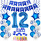 Folienballon 12. Geburtstag Dekoration Blau Tortendeko Geburtstag 12 Jahre Junge Luftballons 12 Junge Tortendeko 12. Junge ,Geburtstagsdeko 12 Jahre Happy Birthday 12
