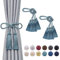 Pretty Jolly 4 Stück doppelte Quaste Vorhang Raffhalter handgemachte Seil Knoten drapieren Raffhalter Krawatte zurück Elegante dekorative Vorhanghalter für Haus & Büro Fenster Draperie (Türkisblau)