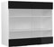 Vicco Küchenglasschrank Fame-Line, Glashängeschrank, Schwarz-Eiche Hochglanz/Weiß, 80 cm