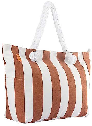 CONTRACONTACT 2023 Umhängetasche Damen – Als Cityshopper oder Badetasche mit Reißverschluss im modischen Design, eine Innentasche mit Reißverschluss als zusätzlichen Diebstahlschutz, Markentaschen