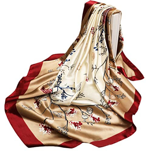 FAIRYGATE Seidentuch Haare Seidenschal Schal für Damen Seide Gefühl Quadratische Schals Halstuch Kopfbedeckung weichen quadratischen Schals Kopf Haar Bandanas DA2515