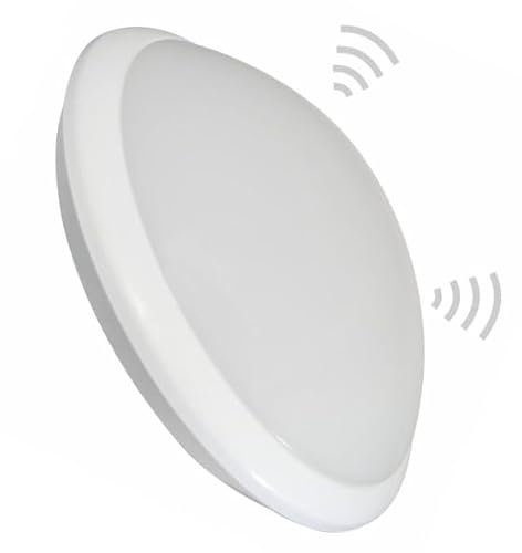 Applique d'exterieur Hublot E27 à detecteur HF (mouvements et crépusculaire) rond IP44 IK10