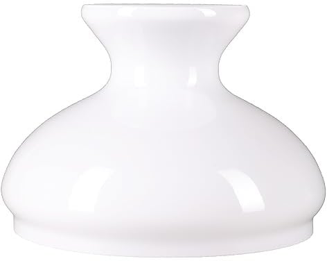 Petroleumglas Lampenglas Ersatzglas Ø185mm Leuchtenglas Opalglas Glasschirm 140mm Höhe Weiß