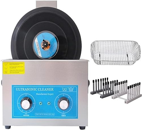 Machine de Cavitation Sonique Portable de 6,5 L, Nettoyeur de Disque Vinyle Ultrasonique, Nettoyage Par Vibration À Double Fréquence, Nettoyage de 1 À 6 Disques Vinyles pour Lunettes de Retenue