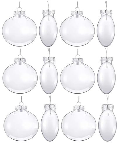 DECHOUS 20st Weihnachtsbirne Ornament Kugel-weihnachtsschmuck Befüllbare Weihnachtsornamente Bruchsichere Weihnachtskugeln Alkoholbirnen Hängende Kugel Kugel Plastik Weihnachten Weiß 100mm