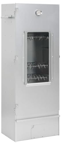 vidaXL Räucherofen, Räucherschrank mit Holzspänen Kaltrauchgenerator Thermometer, Räucherkammer für Außen, Räuchergrill Räucherzubehör, Verzinkter Stahl