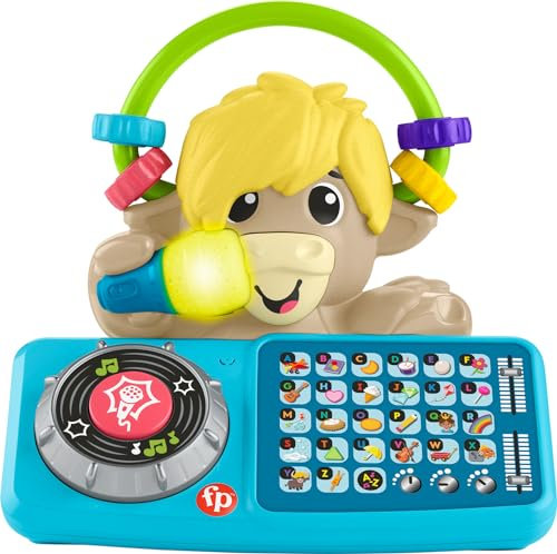 Fisher-Price Jouet d’éveil Sync Squad Yack Lettres pour bébé et tout-petit avec musique et lumières interactives, à partir de 9 mois, version française, HYK96