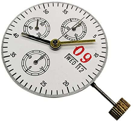 Pyatofly Bewegung 'Uhr 7750 7750 Doppelkalender Sechs Zubehör für Hohe Präzision Automatische Mechanische Bewegung, silber