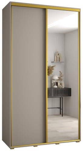 Kleiderschrank mit Spiegel Dakota 3 Garderobenschrank - Schrank Schlafzimmer - Mehrzweckschrank 2 Schiebetüren - Regalen - Flur Möbel - Kleiderstange Schrank - Allzweckschrank - closet - Gaderobe