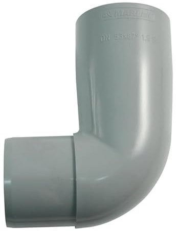 Marley Regenrinnen System Dachrinnenteile DN 53 Fallrohrsystem Grau RAL 7040 Dachrinnenset aus PVC (Rohrbogen 87°)