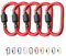 5 Stück Karabiner mit Schraubverschluss, Rot Schlüsselanhänger Karabinerhaken Aluminium Schraubkarabiner Karabiner Haken D-Clip für Hundeleine, Geschirr, Camping, Aluminiumlegierung D-Typ