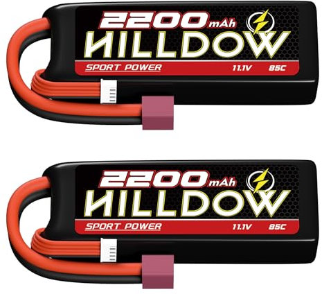 11.1V 3S Lipo Akku 85C 2200mAh RC Batterie mit T Stecker für RC Flugzeug RC Quadrocopter Hubschrauber Drohne FPV(2 Stück)