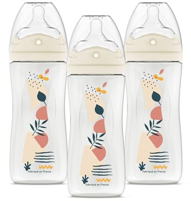 DODIE Lot de 3 Biberons Tetine Multi-Perforée, anti-colique, 330mL, Terracotta