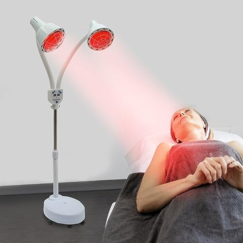 Vielrosse Stand Infrared Therapy Lamp, 275W Soothing Heating Red Light with Dimmable Heating and Flexible Arm for Home and Beauty Salon