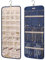 bagsmart Schmuck-Organizer zum Aufhängen, Aufbewahrungsrolle mit Aufhänger, Metallhaken, doppelseitiger Schmuckhalter für Ohrringe, Halsketten, Ringe an Schrank, Wand, Tür, 1 Stück, groß Blua