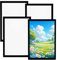 4Pcs A4 Magnetic Picture Frame, Black Self-Adhesive Photo Frames, Paper Poster Frame Waterproof Clear, A4 Certificate Frames, Magnetic Photo Frames for Ads, Notices, Certificates, Paintings