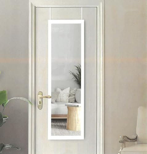 Reflex Sales and Marketing Ltd 129 x 37.5 cm Overdoor Mirror, Full Length, for Bathroom/Bedroom/Wardrobe (White)