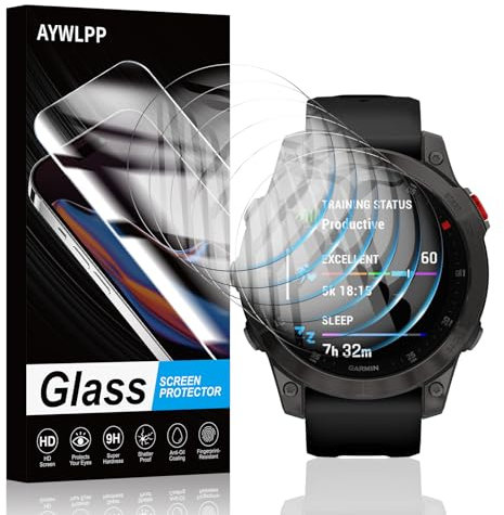 AYWLPP Pellicola protettiva per Garmin Epix Gen 2, 6 pellicole in vetro temperato, ultra resistente, durezza 9H, antigraffio, senza bolle, alta sensibilità, HD