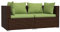 Willood Gartenmöbel 2 Sitzer Sofa mit Kissen 2 Sitzer Braun und Grün