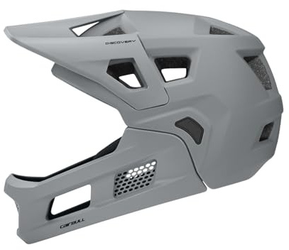 Harilla Casco per Mountain Bike con Mentoniera Removibile E Design Traspirante, Grigio