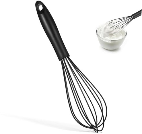 Cabilock Silicone Hand Whisk Balloon Whisk Pp Handle 26.5cm Heat Resistant for Cooking and Baking