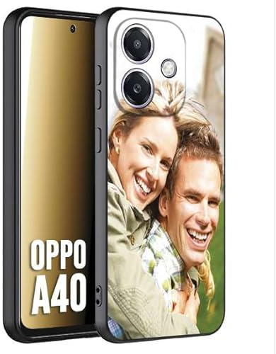 CUSTOMIZZA - Custodia cover nera morbida in tpu compatibile per Oppo A40 personalizzata con foto immagine scritta a piacere