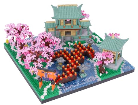 LULUFUN Kits de Blocs de Construction, Sakura, Mini Briques de Construction, Jouets éducatifs et Kits de Collection, Cadeaux pour Enfants et Adultes