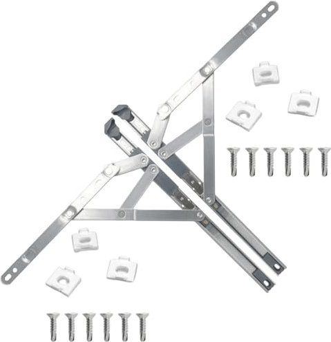 Egress Friction Stay Window Hinges 16 – Universal uPVC Easy Clean Hinges – 13mm & 17mm Stack Heights – Double Glazing Friction Stay Window Hinge Kit