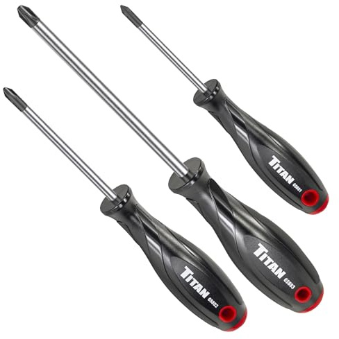 Titan 65885 JIS 3-Piece Screwdriver Set with Magnetic Tips – Includes #1 x 3, #2 x 4, #3 x 6 – Designed for Japanese Standard Screws, Compatible with Japan-Made Cars, Trucks, and Motorcycles