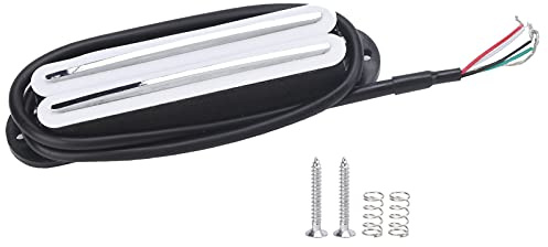 Premium 11k Dual Hot Rail Humbucker Pickup mit Keramikmagneten für Elektrogitarren, Lärmreduzierende Doppelstangenabholung (Weißer Silberspur)