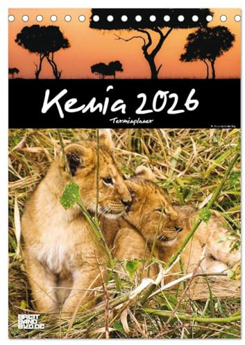 Kenia – Terminplaner (Tischkalender 2026 DIN A5 hoch), CALVENDO Monatskalender: Monatskalender mit 12 Bildern aus Kenias Nationalparks - mit ausreichend Platz für Ihre Termine. (CALVENDO Orte)