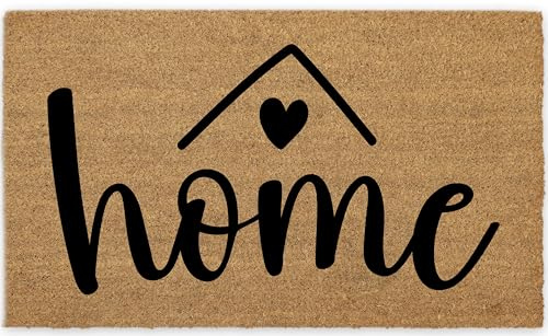 COCONIQ Coir Door Mats 43x76 cm, Non-Slip Sturdy, PVC Backed Heavy Duty, Easy to Clean, Ideal for Door Entrance, Patio, Porch, Backyard, Garages, A home made of Love