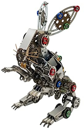 WANENGEDIY 3D Metall Puzzle Hase mit Osterei, 500+ Teile DIY-Montage Steampunk 3D Mechanische Puzzle Kaninchen Modellbausatz mit Werkzeugen, Wohndeko Adventskalender 2025 Geschenke