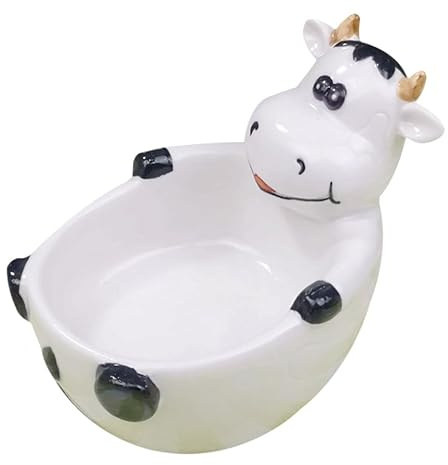 iplusmile Pot de Fleurs en Céramique Motif Vache Blanc, Décoratif Simple | Forme Vache, Céramique Légère, Usage Boutique, Micro Paysage Mousse, Objet de Décoration Maison, Blanc