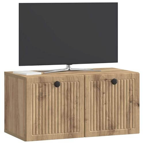 vidaXL Wandmontierter TV-Schrank Artisan-Eiche 59,5 x 31 x 30 cm, Moderner Wohnraum, rechteckiger TV-Schrank, viel Stauraum, Wandmontage, kompakter Organizer fürs Zuhause